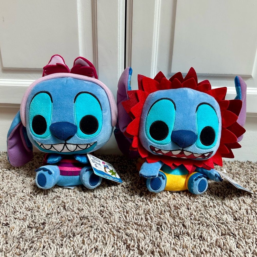 NWT Disney Funko Pop Stitch Plush in Costume as The Cheshire Cat & The Lion King